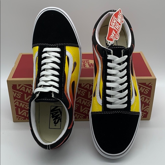 VANS OLD SKOOL FLAME Black/Black true White Men’s - Picture 6 of 16